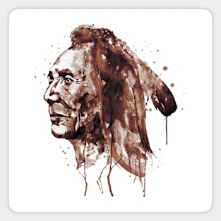 Indian Warrior Sepia Tones Magnet